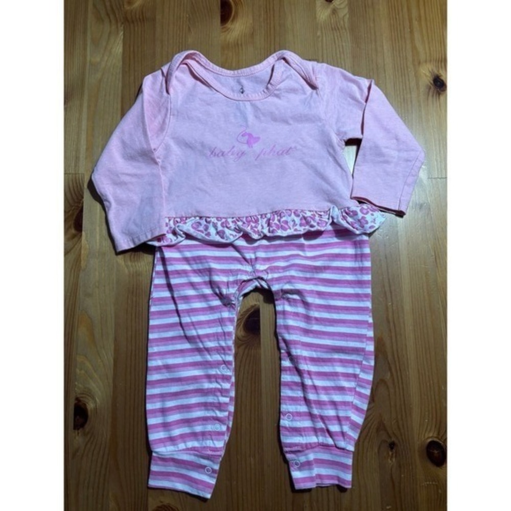 Toddler Baby Phat Striped/Ruffled Long Sleeve Romper Size 24 Months